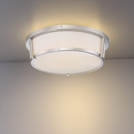 Eurofase Java 1-Light LED Flushmount, Satin Nickel/White