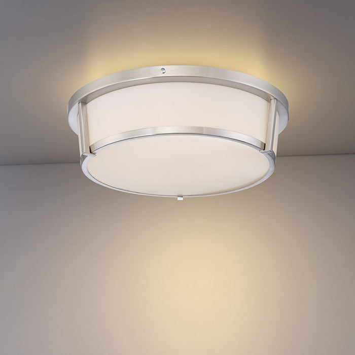 Eurofase Java 1-Light LED Flushmount, Satin Nickel/White