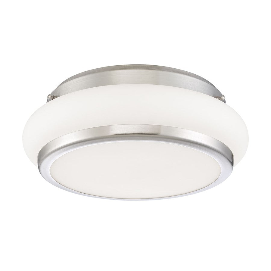 Eurofase Muir 1-Light LED Flushmount, Satin Nickel/Opal White
