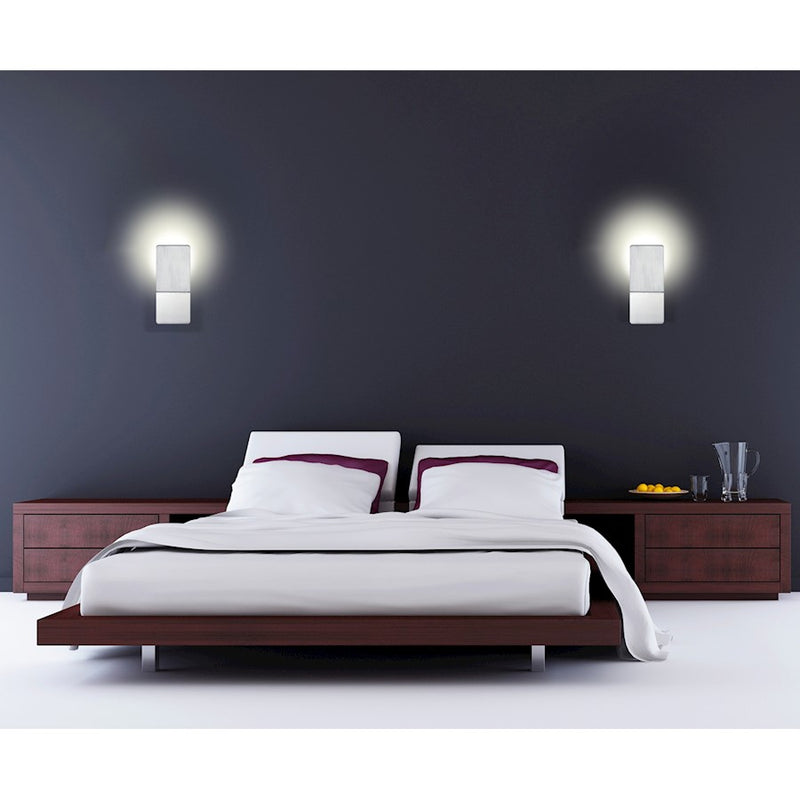 Eurofase Delroy 1-Light LED Wall Sconce, Aluminum/Frosted