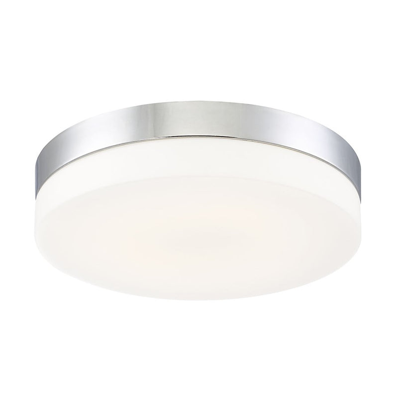 Eurofase Koss 1-Light Large LED Flushmount, Chrome/Opal White
