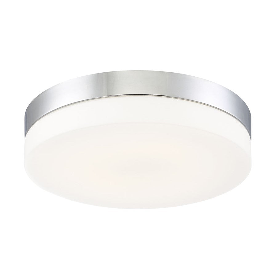 Eurofase Koss 1-Light Large LED Flushmount, Chrome/Opal White