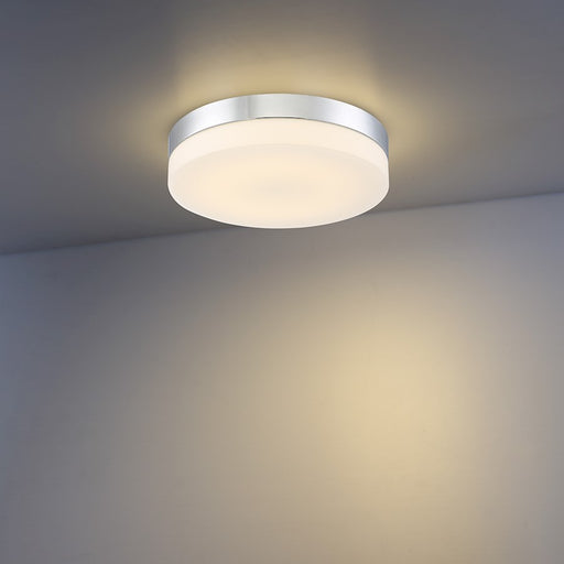 Eurofase Koss 1-Light Large LED Flushmount, Chrome/Opal White