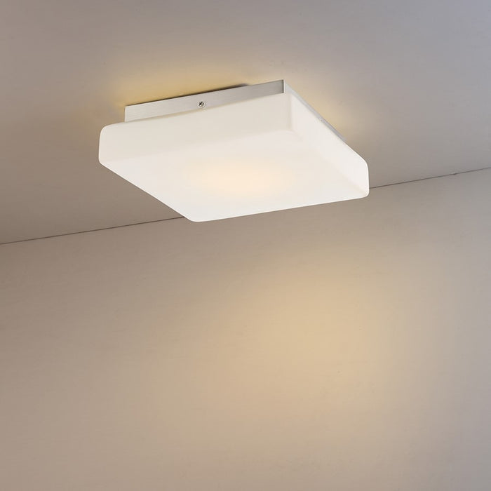 Eurofase Monti 1-Light Large LED Flushmount, Satin Nickel/Opal White