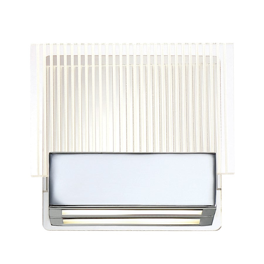 Eurofase Sonic 1-Light LED Wall Mount, Chrome/Clear