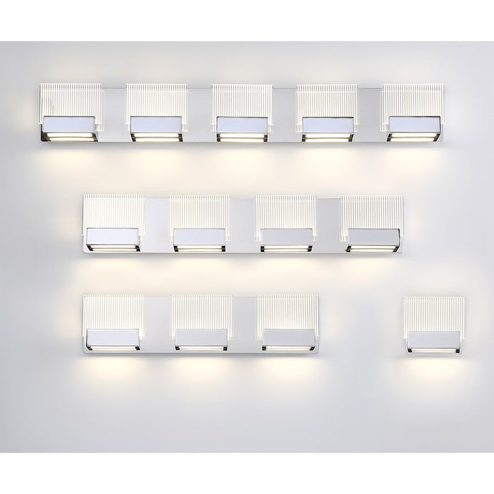 Eurofase Sonic 1-Light LED Wall Mount, Chrome/Clear