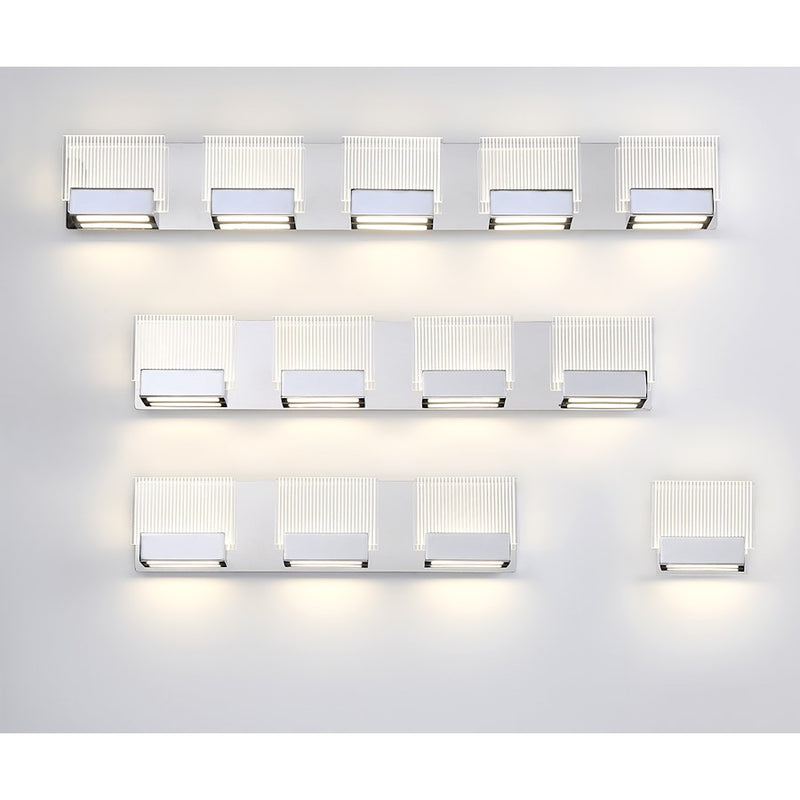 Eurofase Sonic LED Bathbar, Chrome/Clear