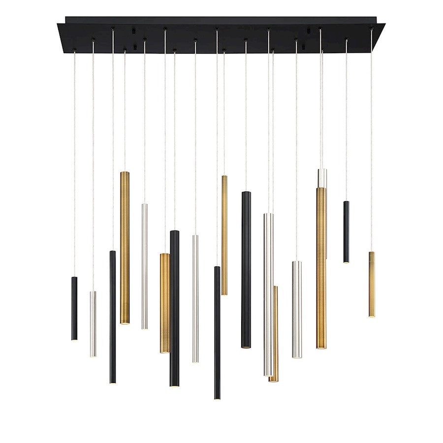 Eurofase Santana 18-Light Linear LED Chandelier, Multi Color