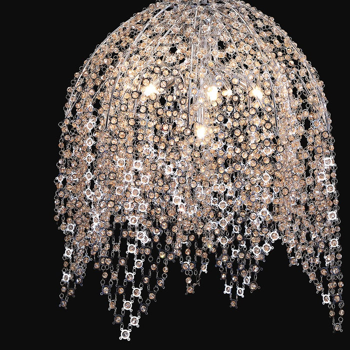 Eurofase Danza 6-Light Chandelier, Chrome/Cognac