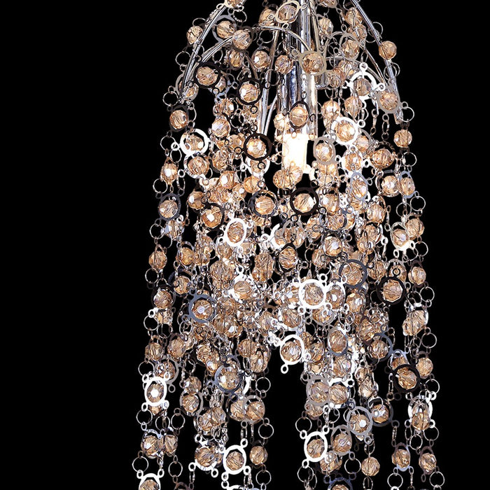 Eurofase Danza 6-Light Chandelier, Chrome/Cognac