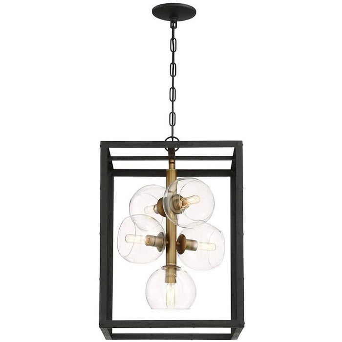 Eurofase Bentley 5 Light Chandelier, Black Frame/Bronze