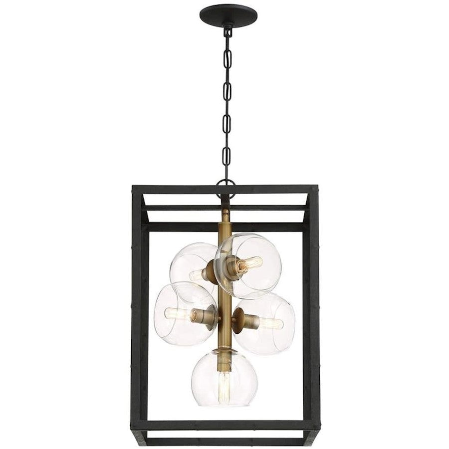 Eurofase Bentley 5 Light Chandelier, Black Frame/Bronze