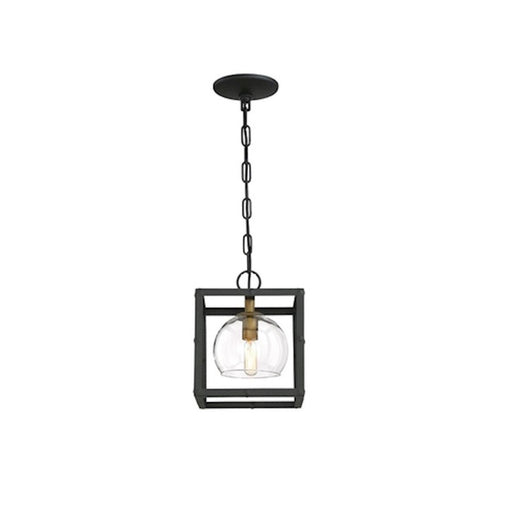 Eurofase Bentley 1 Light Pendant, Black Frame/Bronze