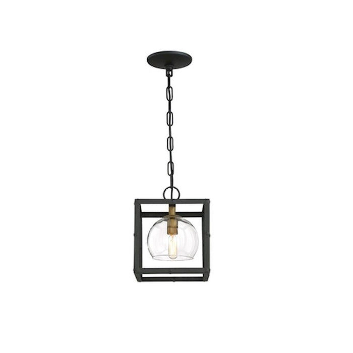 Eurofase Bentley 1 Light Pendant, Black Frame/Bronze