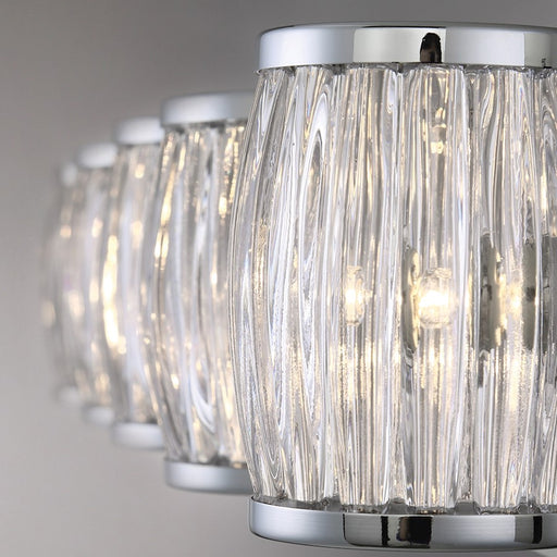 Eurofase Barile 8-Light Linear Chandelier, Chrome/Black/Clear