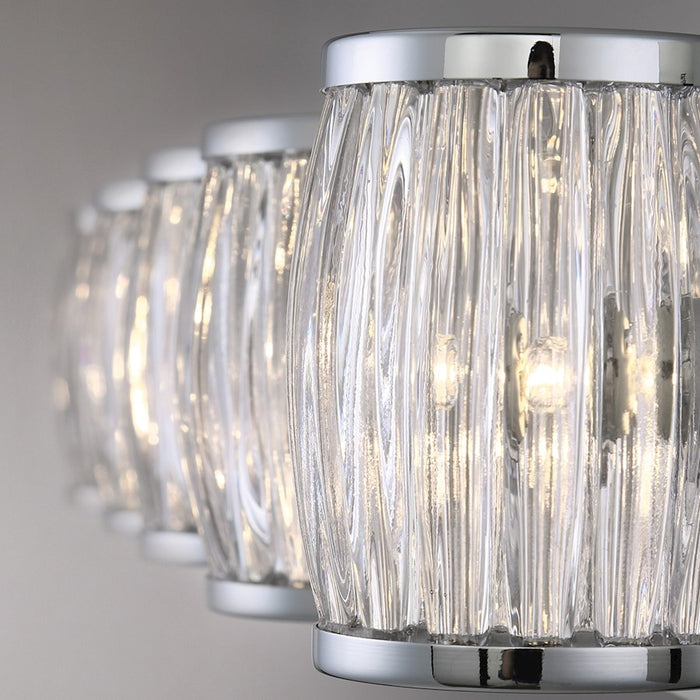 Eurofase Barile 8-Light Linear Chandelier, Chrome/Black/Clear