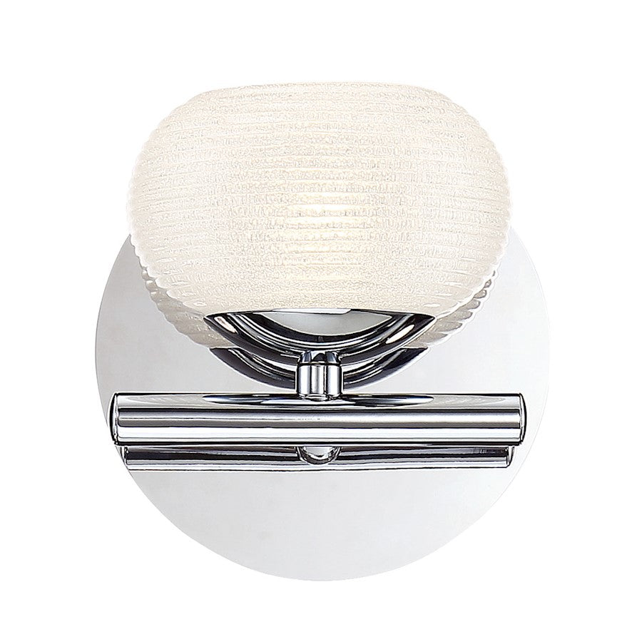 Eurofase Marche 1-Light LED Wall Sconce, Chrome/Frosted