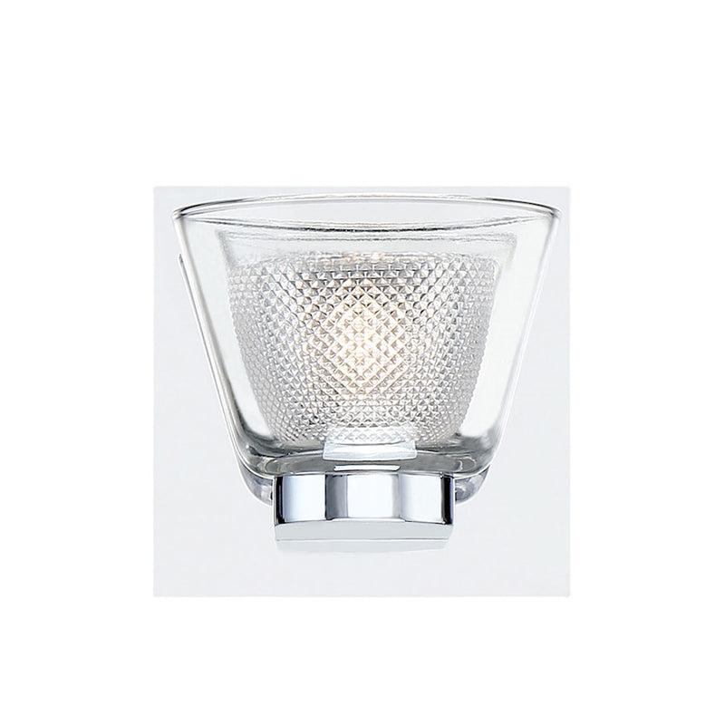 Eurofase Trent 1-Light LED Wall Mount, Chrome/Frosted/Clear