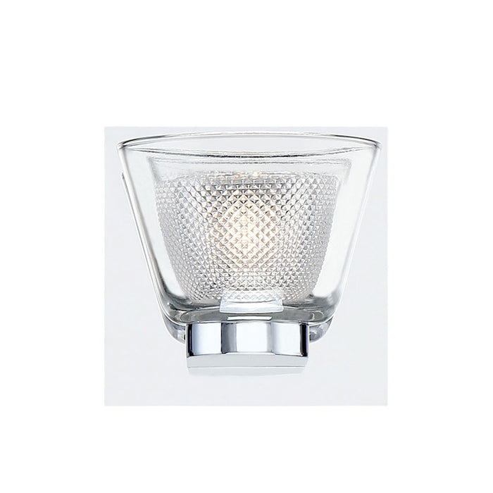 Eurofase Trent 1-Light LED Wall Mount, Chrome/Frosted/Clear