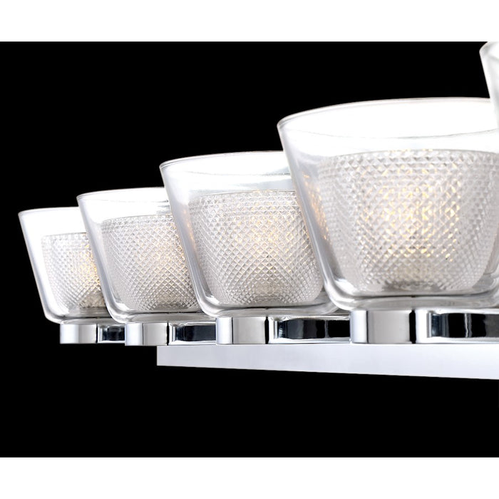 Eurofase Trent LED Bathbar, Chrome/Frosted/Clear
