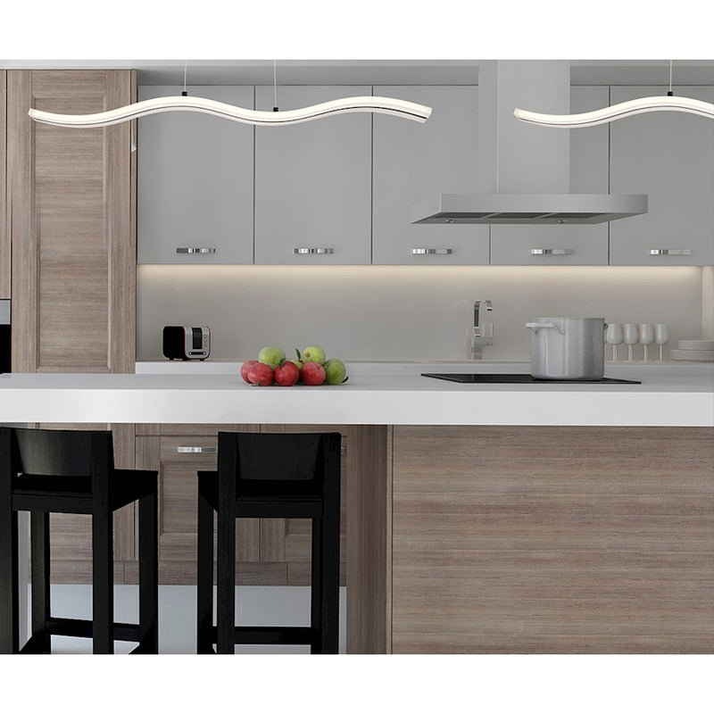 Eurofase High tide LED Pendant, Black/Frosted