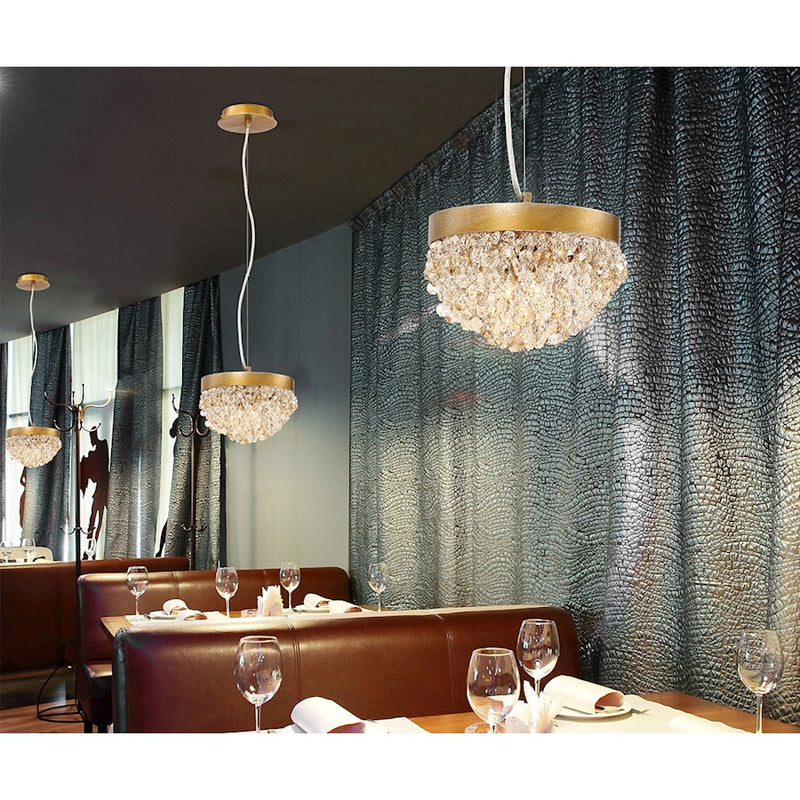 Eurofase Mondo 10-Light Chandelier, Antique Gold/Clear