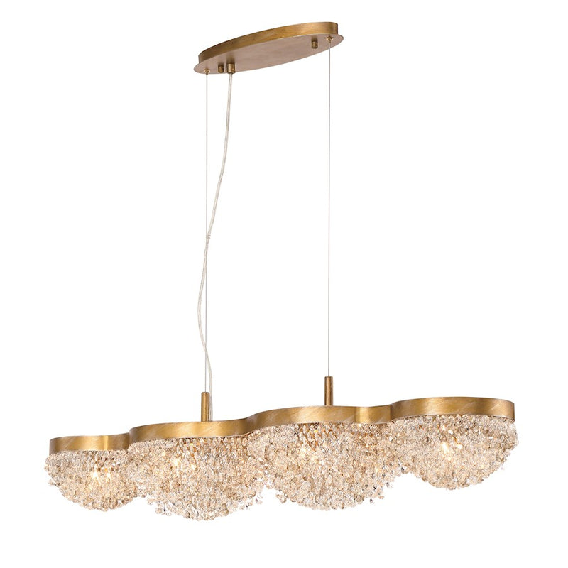 Eurofase Mondo Linear Chandelier, Antique Gold/Clear