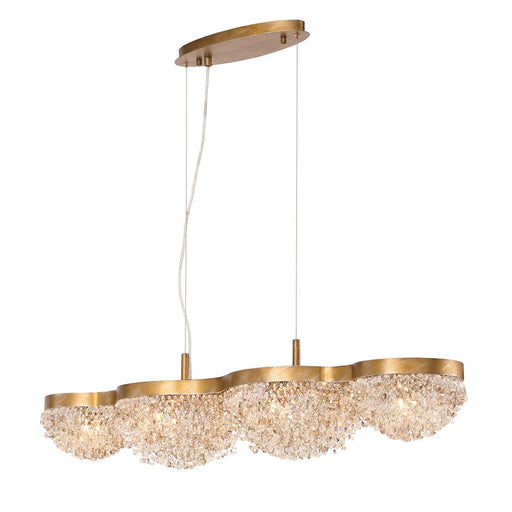 Eurofase Mondo Linear Chandelier, Antique Gold/Clear