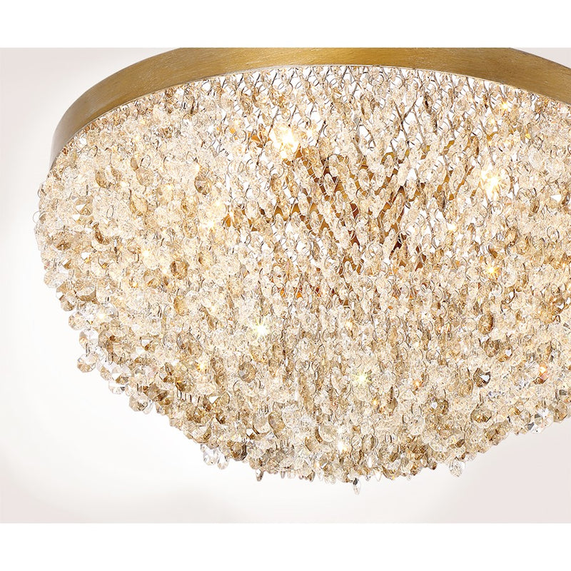 Eurofase Mondo Linear Chandelier, Antique Gold/Clear