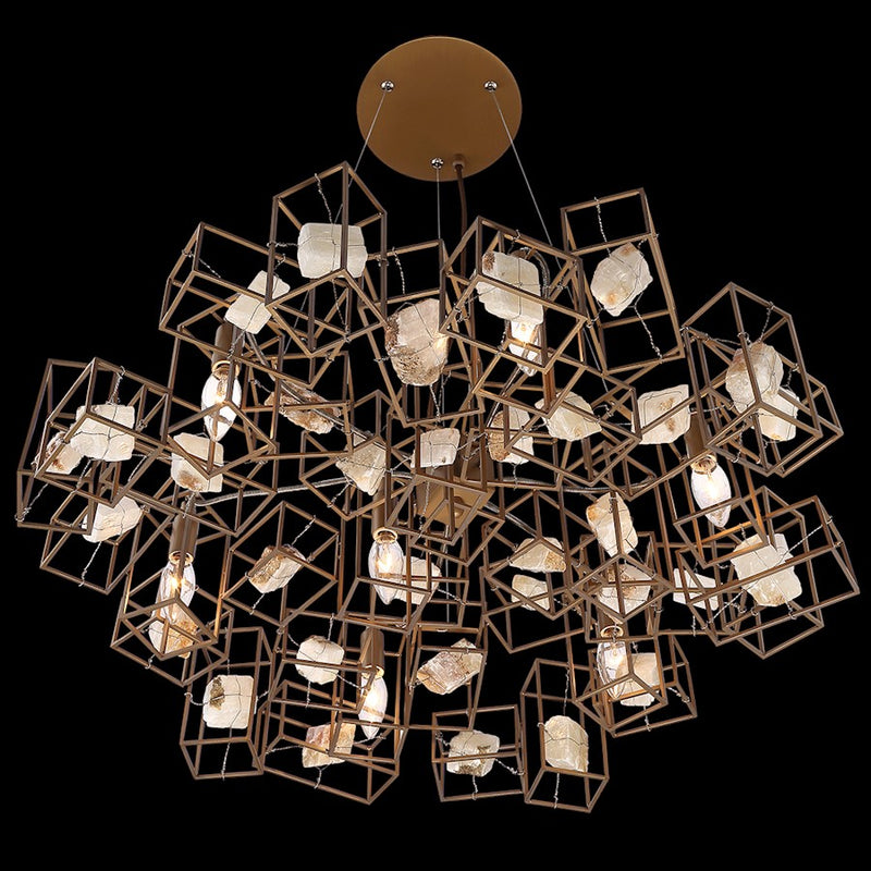 Eurofase Patton 7-Light Chandelier, Bronze/Bronze/stone