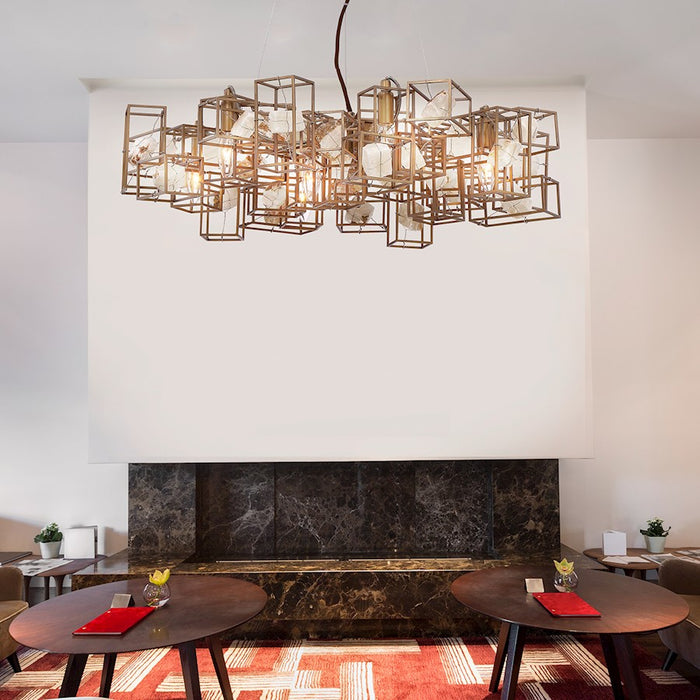 Eurofase Patton 7-Light Chandelier, Bronze/Bronze/stone