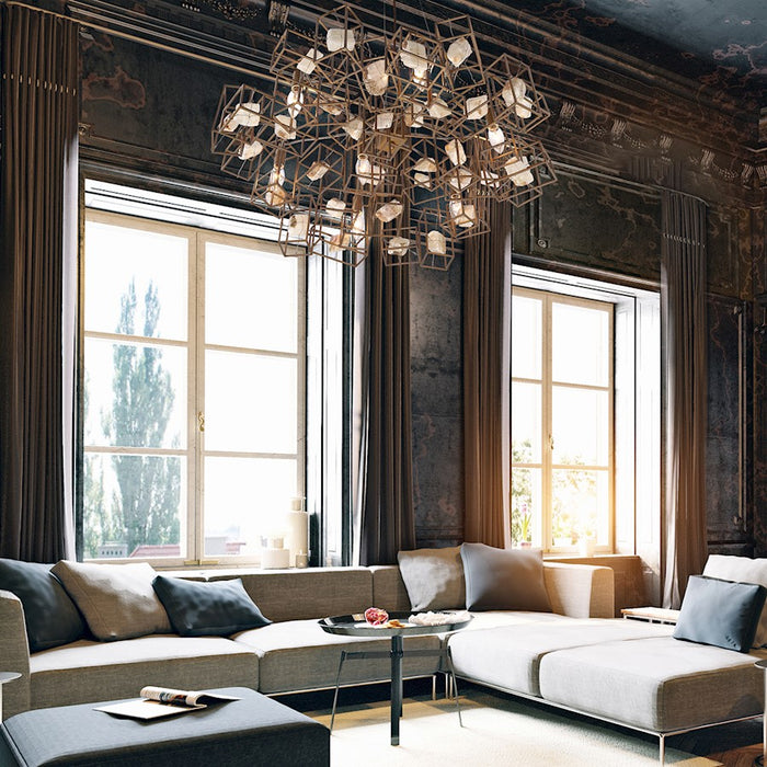 Eurofase Patton 7-Light Chandelier, Bronze/Bronze/stone
