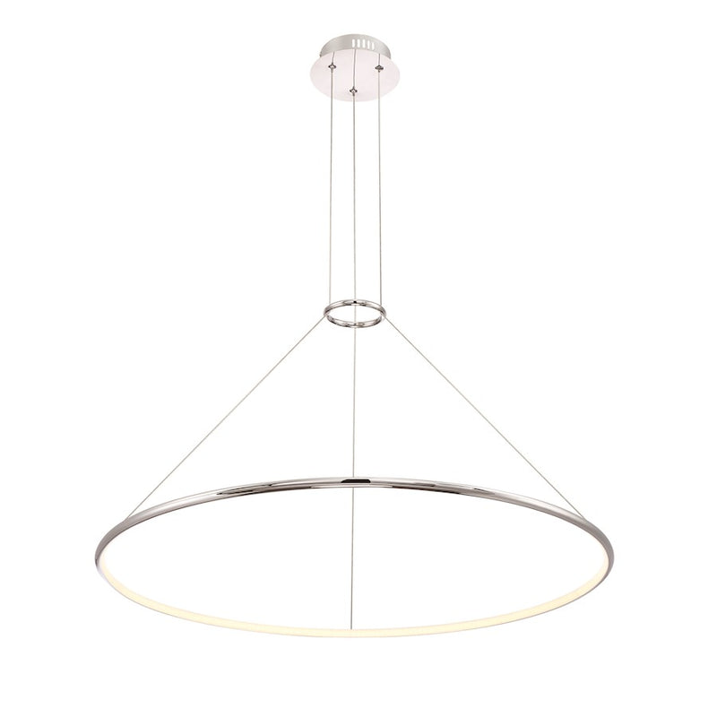 Eurofase Valley Large LED Pendant, Chrome/Opal White