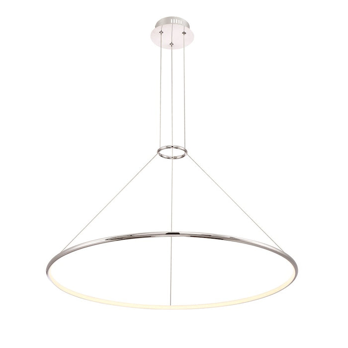 Eurofase Valley Large LED Pendant, Chrome/Opal White