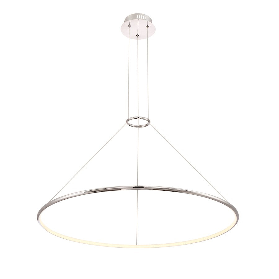 Eurofase Valley Large LED Pendant, Chrome/Opal White