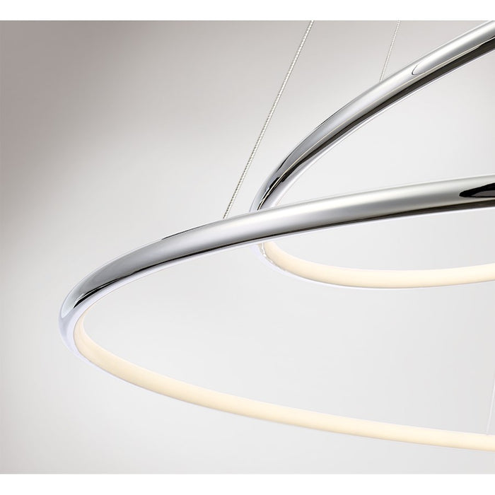 Eurofase Valley Large LED Pendant, Chrome/Opal White