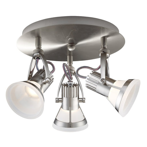 Eurofase Vortex 3-Light Flush LED Track, Satin Nickel/Frost