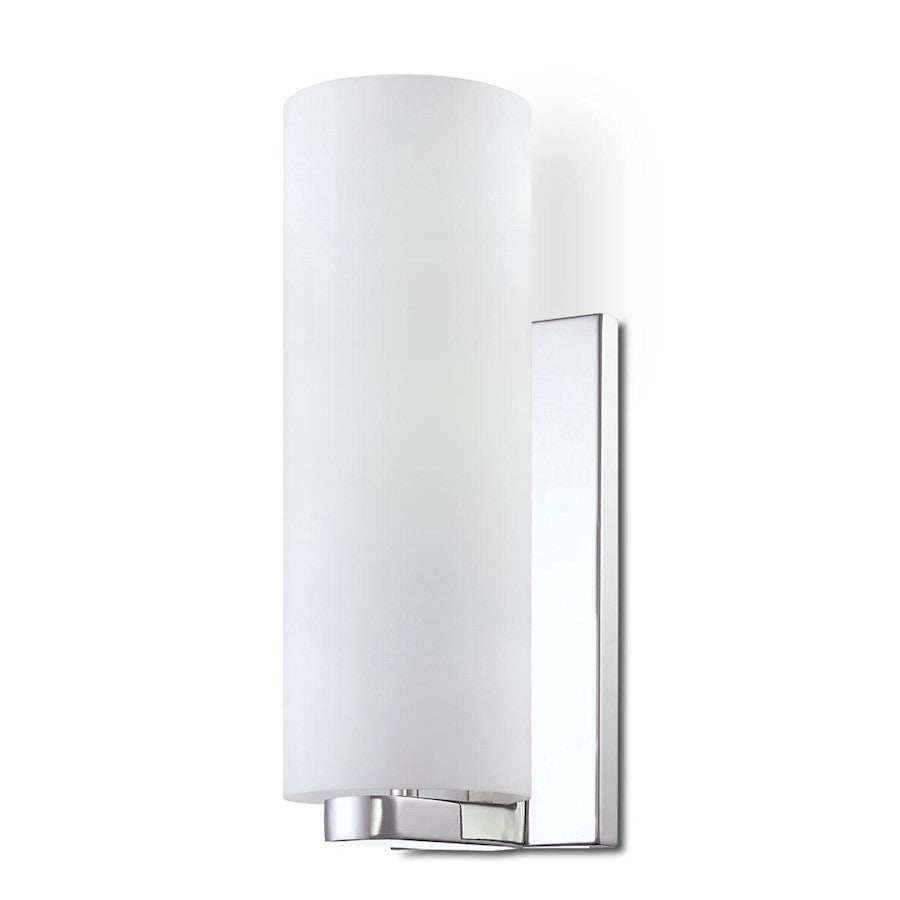 Eurofase Pilos 1-Light Small LED Wall Sconce, Chrome/Opal White