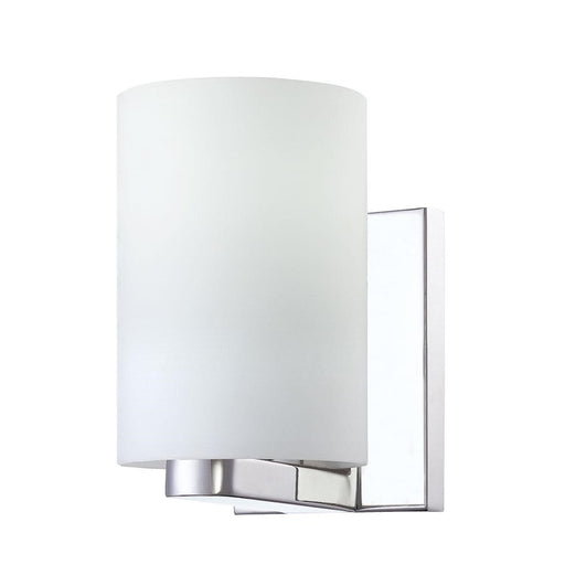 Eurofase Pilos 1-Light Small LED Wall Mount, Chrome/Opal White