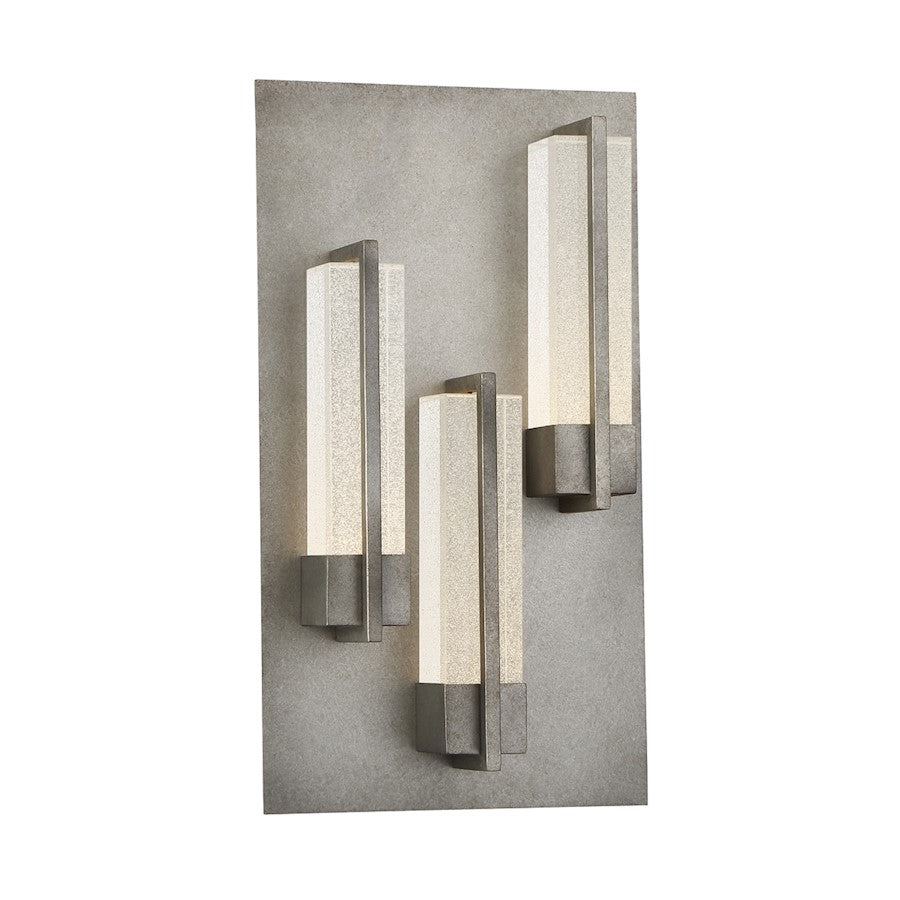 Eurofase Pari Outdoor LED Wall Mount, Antique Silver/Seeded