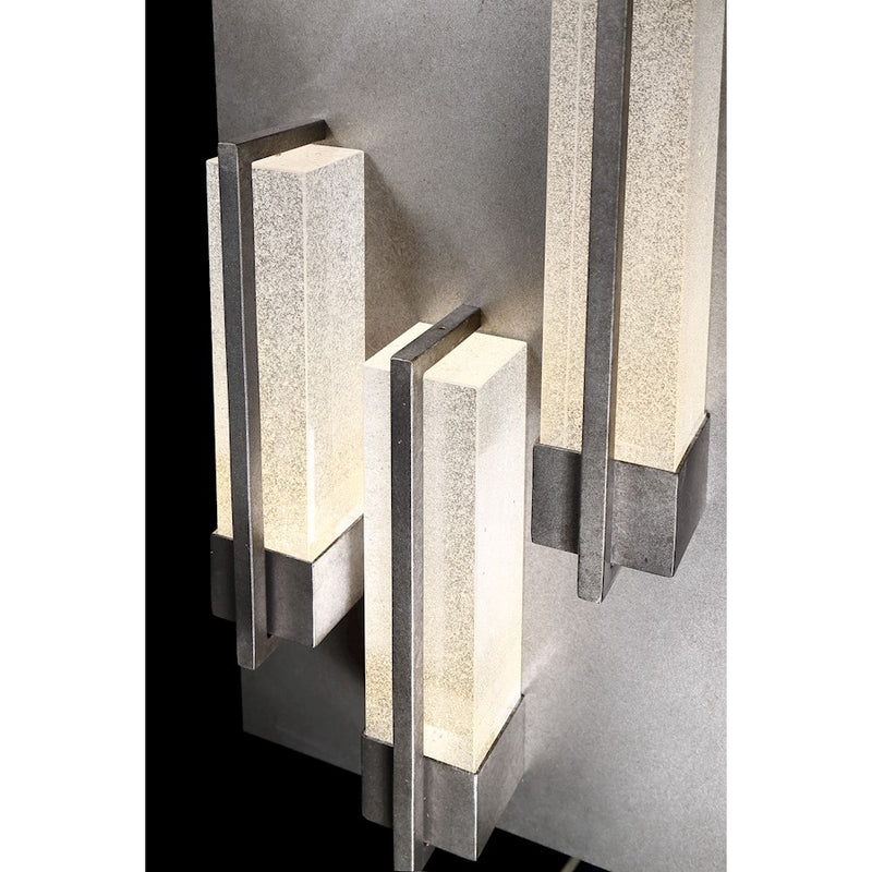 Eurofase Pari Outdoor LED Wall Mount, Antique Silver/Seeded