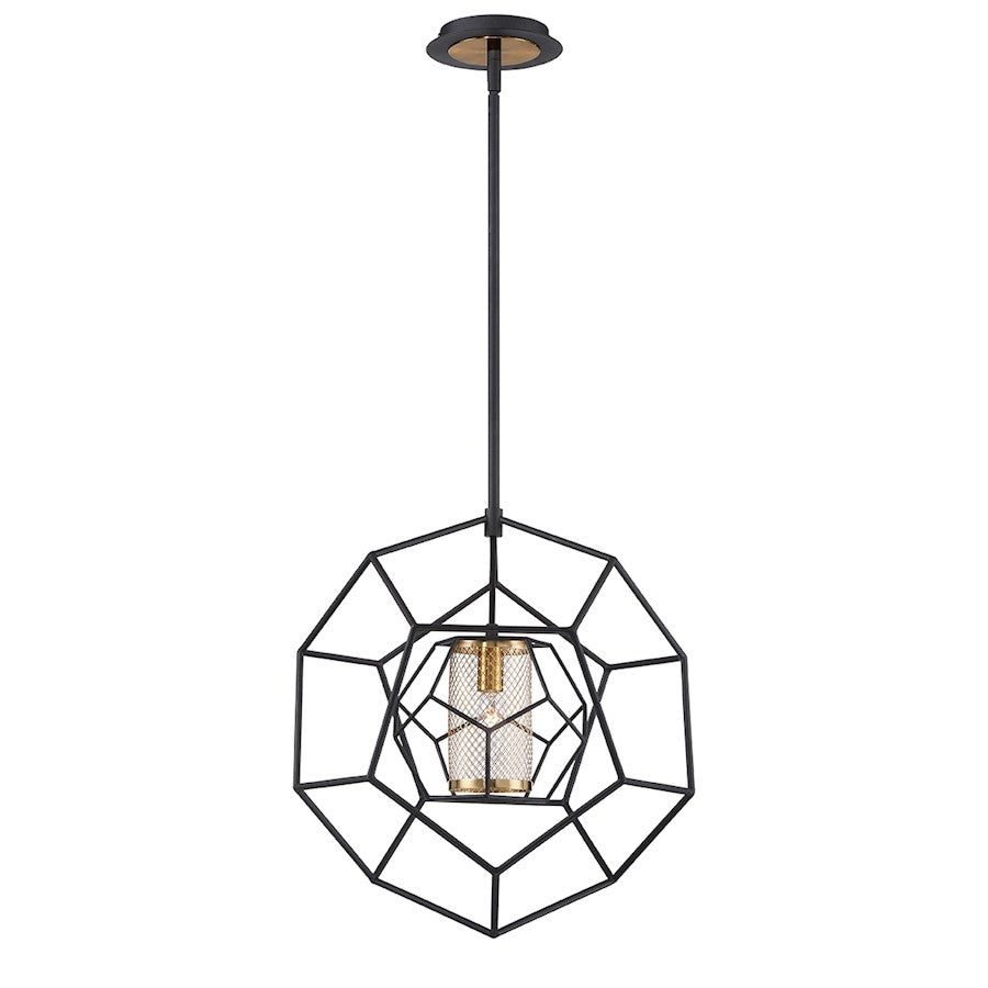 Eurofase Bettino 1-Light Pendant, Black/Brass