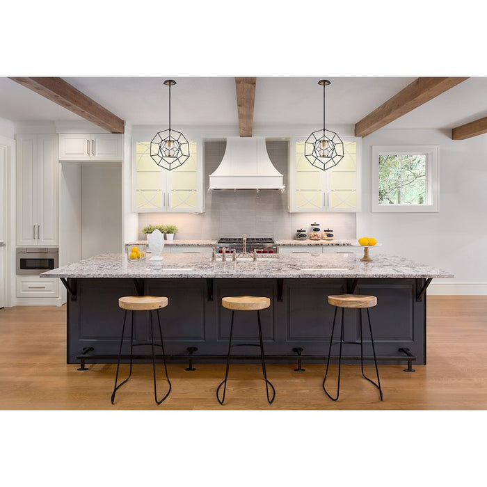 Eurofase Bettino 1-Light Pendant, Black/Brass