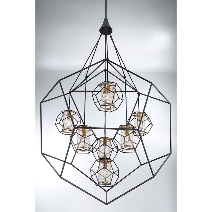 Eurofase Bettino 1-Light Pendant, Black/Brass