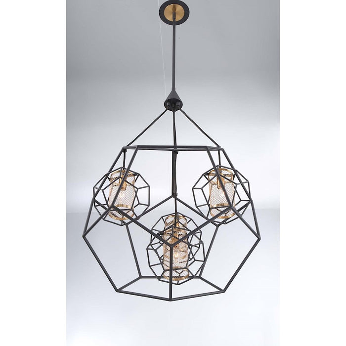 Eurofase Bettino 1-Light Pendant, Black/Brass