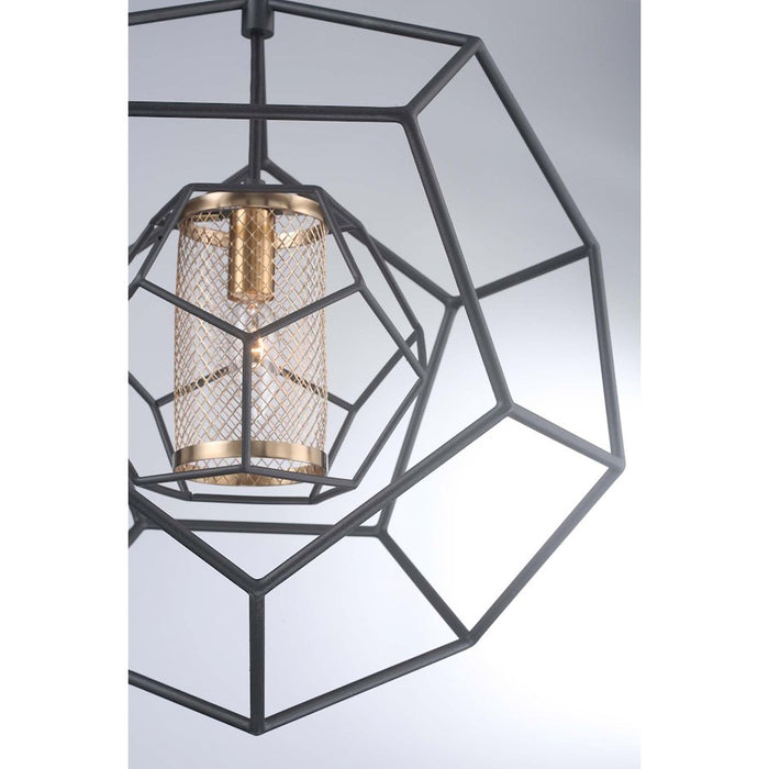Eurofase Bettino 1-Light Pendant, Black/Brass