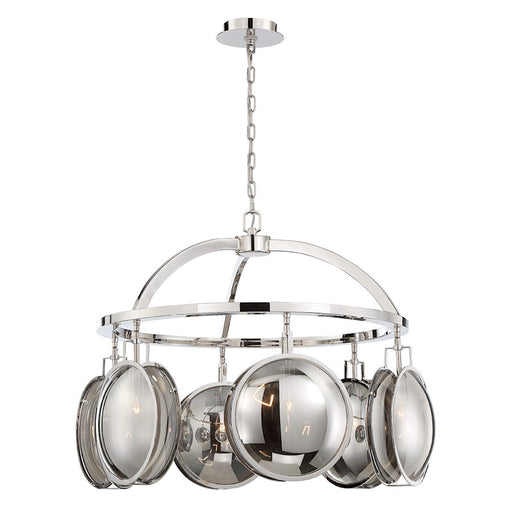 Eurofase Havendale 6-Light Chandelier, Polished Nickel/Mercury