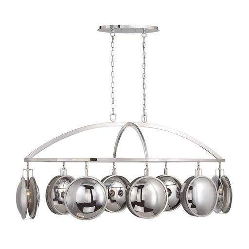 Eurofase Havendale 8-Light Oval Chandelier, Polished Nickel/Mercury