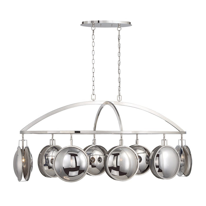 Eurofase Havendale 8-Light Oval Chandelier, Polished Nickel/Mercury