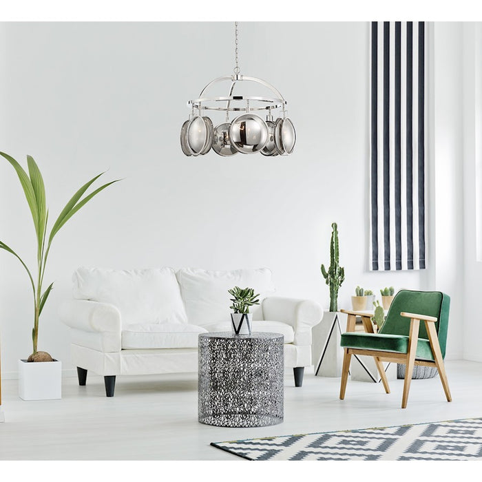 Eurofase Havendale 8-Light Oval Chandelier, Polished Nickel/Mercury